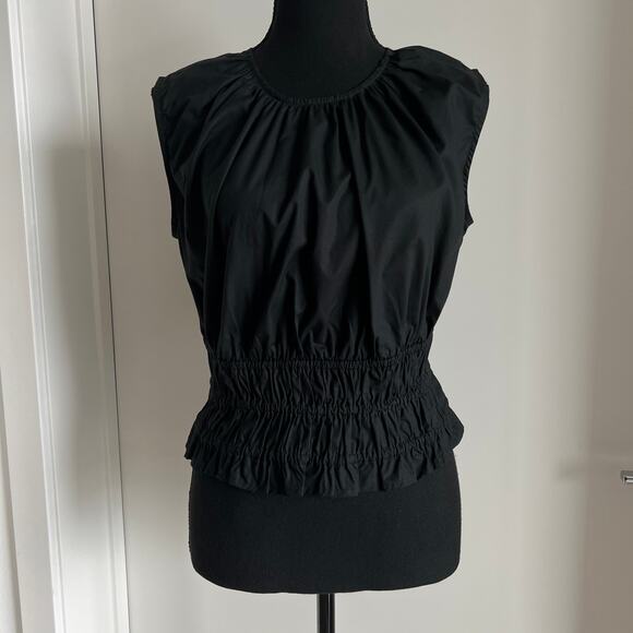 J Crew Hyacinth Black Top Womens XS Cropped Sleeveless - Picture 1 of 8
